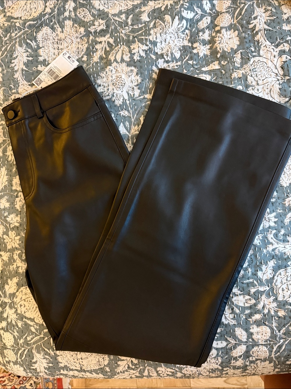 Mango Black Faux Leather High-Waist Pants